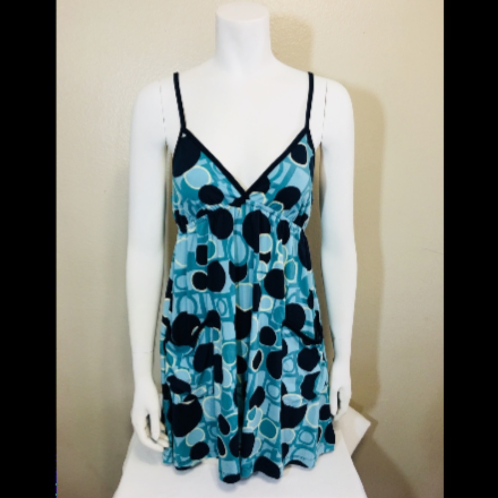 JOHNNY MARTIN Sz 3 Dress Blue Black Stretch